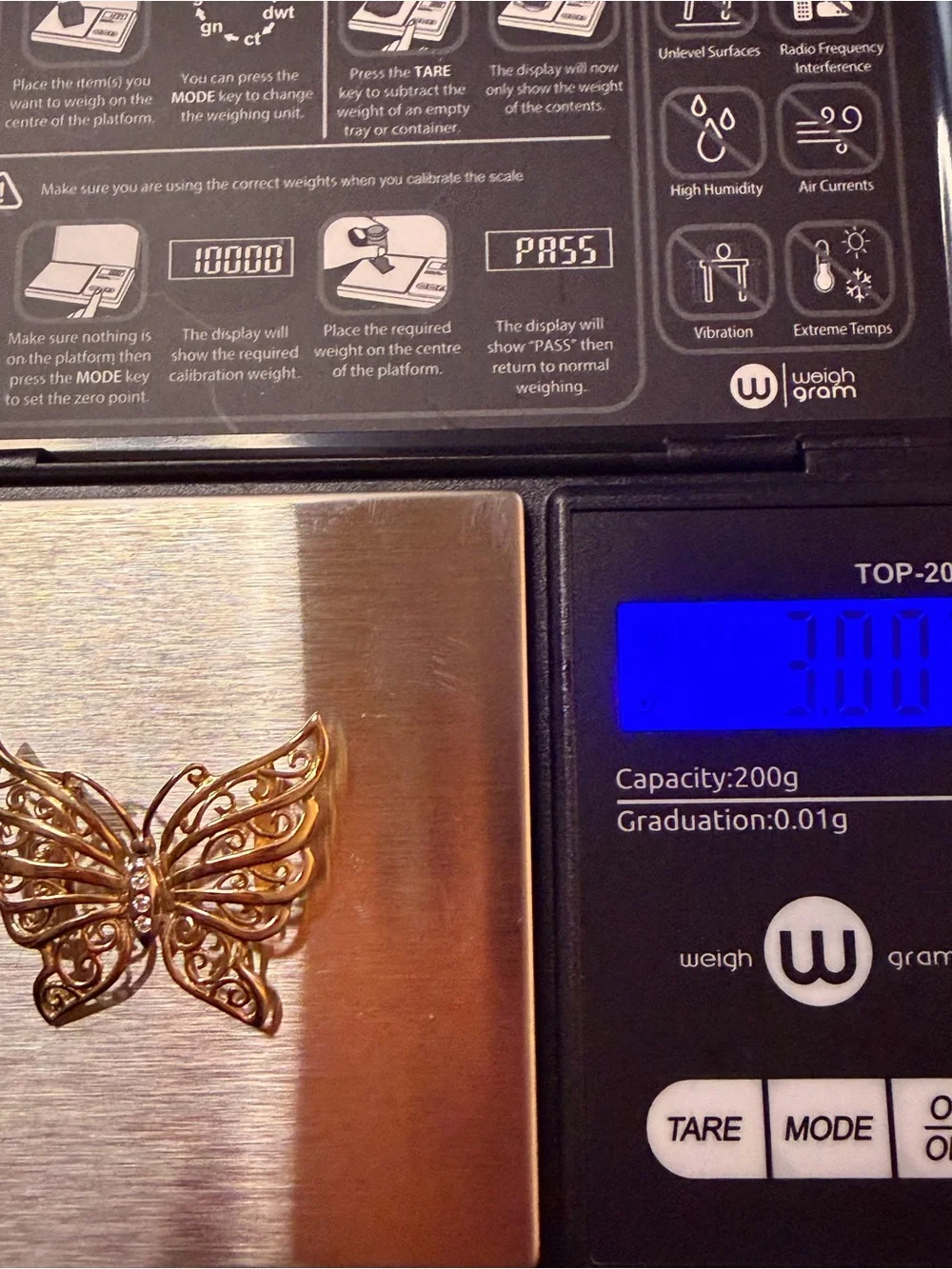 14k Gold Butterfly Slide Pendant with Diamond Accents - chain not included